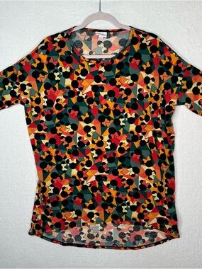 LuLaRoe Disney Irma Tunic Medium M‎ Minnie Mouse Geometric Retro Hi-Low T-Shirt